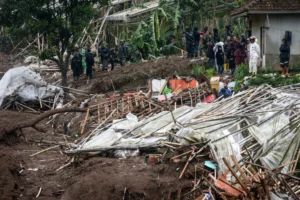 A landslide on Indonesia's Java island